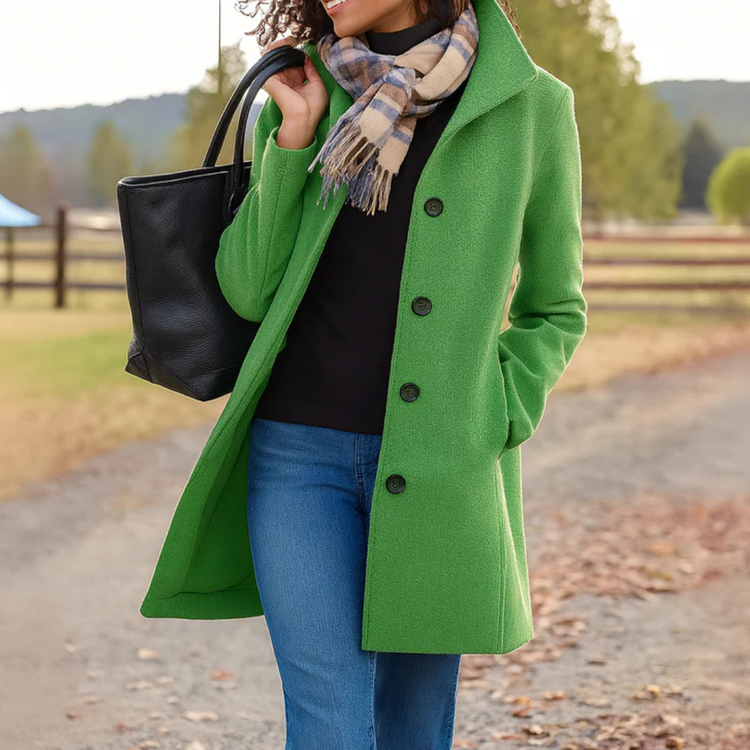 Manteau droit classique à boutons