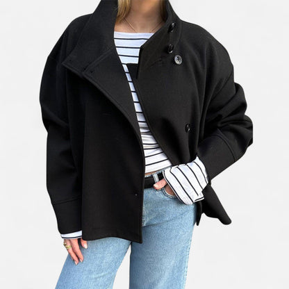 Manteau court à double boutonnage