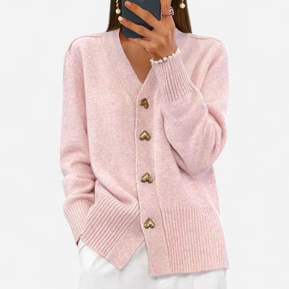 Cardigan en tricot à boutons dorés