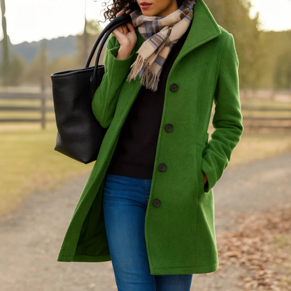 Manteau droit classique à boutons