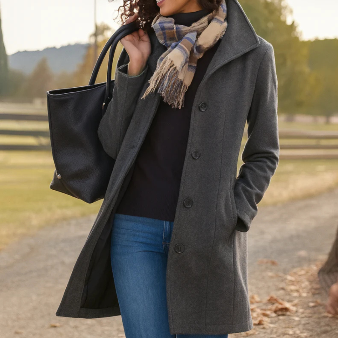 Manteau droit classique à boutons