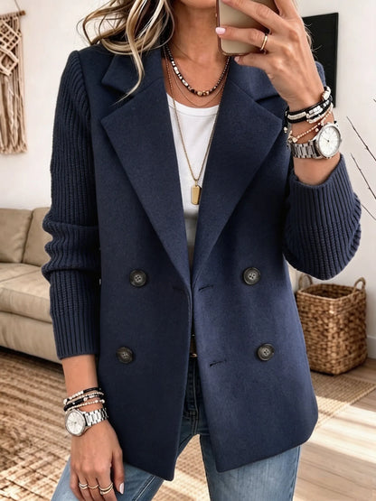 Blazer croisé à manches en tricot