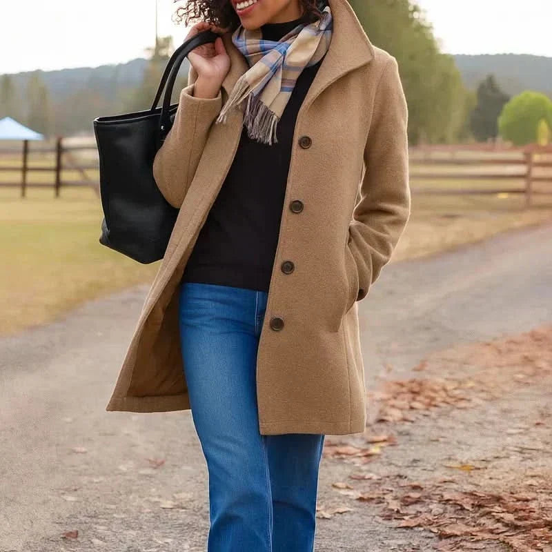 Manteau droit classique à boutons