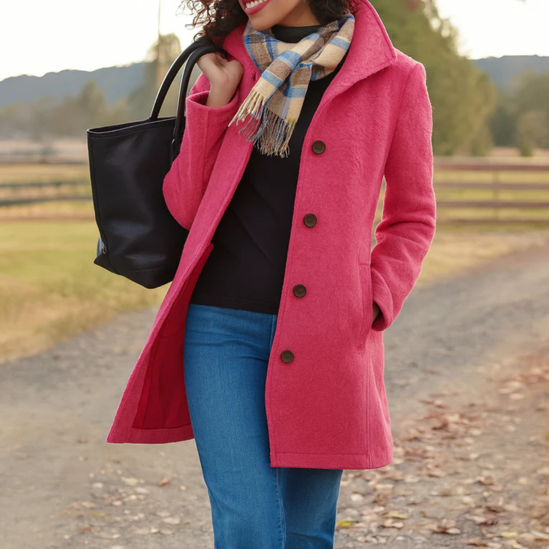 Manteau droit classique à boutons