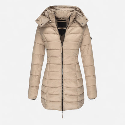 Manteau d'hiver long matelassé à capuchon