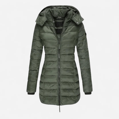 Manteau d'hiver long matelassé à capuchon