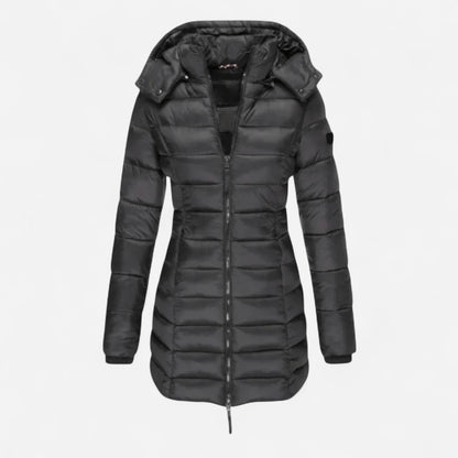 Manteau d'hiver long matelassé à capuchon