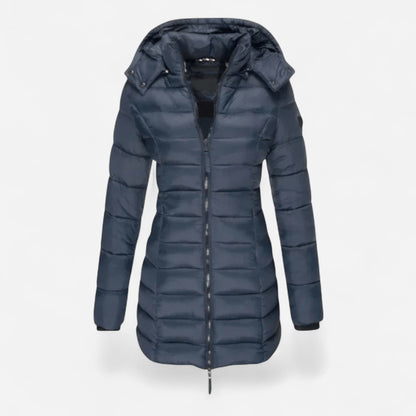 Manteau d'hiver long matelassé à capuchon