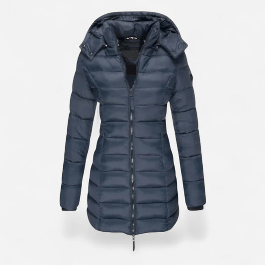 Manteau d'hiver long matelassé à capuchon