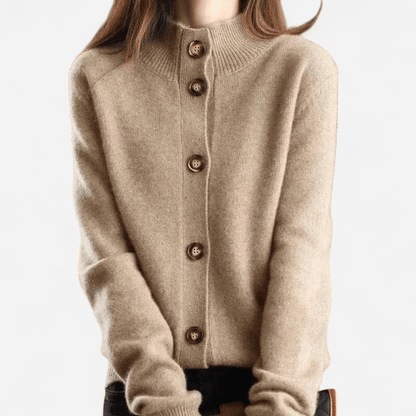 Cardigan col polo en cachemire