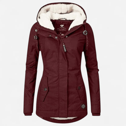 Parka à capuchon doublé en sherpa