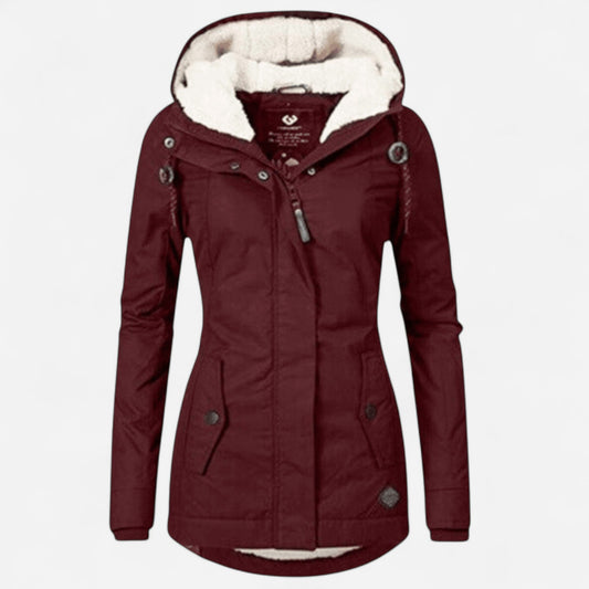 Parka à capuchon doublé en sherpa