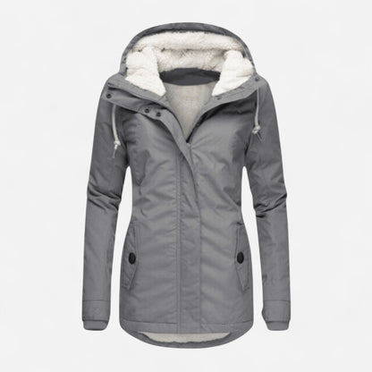 Parka à capuchon doublé en sherpa