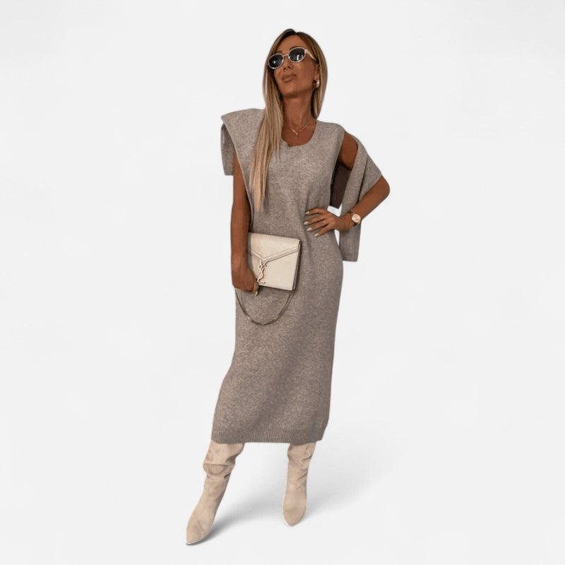 Ensemble tricot : chandail et jupe longue