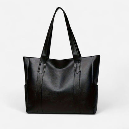 Sac fourre-tout en cuir à poches latérales