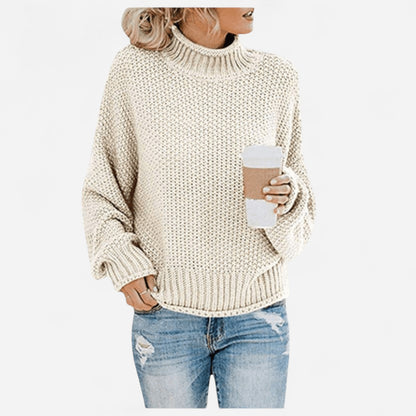 Chandail col montant en tricot gaufré