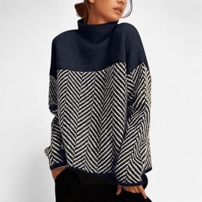 Chandail chevrons bicolore col montant