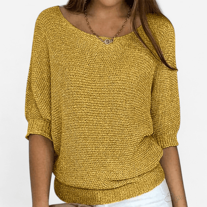Chandail en tricot fin manches 3/4