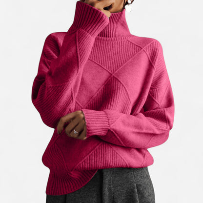 Chandail col roulé en tricot recyclé