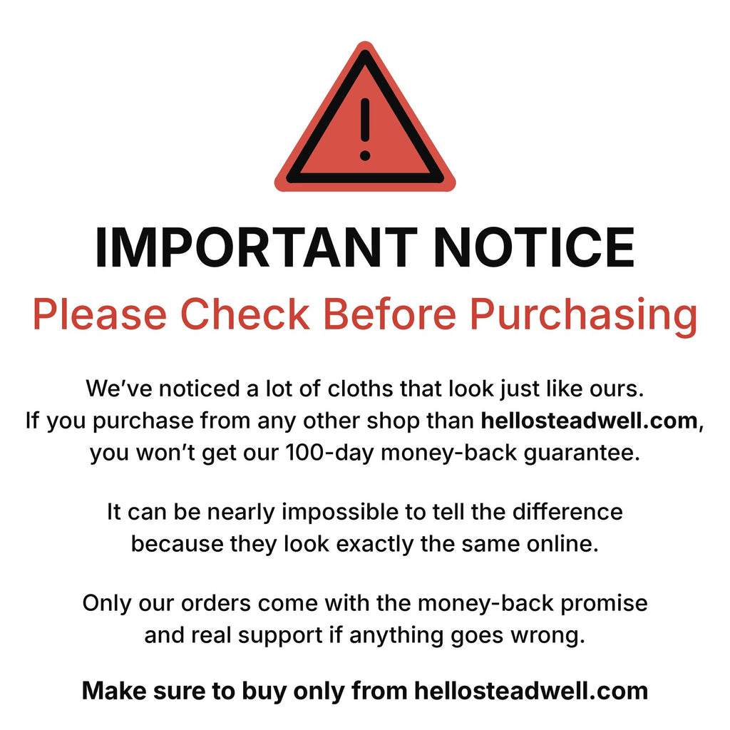 Important notice: buy only from hellosteadwell.com to get the 100-day money-back guarantee