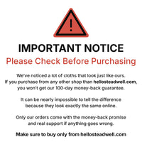 Important notice: buy only from hellosteadwell.com to get the 100-day money-back guarantee