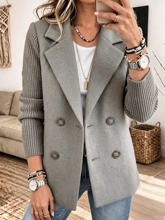 Blazer croisé à manches en tricot