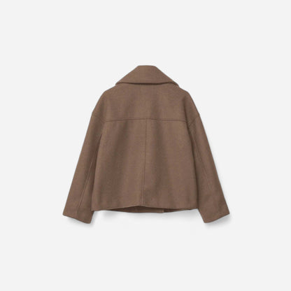 Manteau court croisé en lainage
