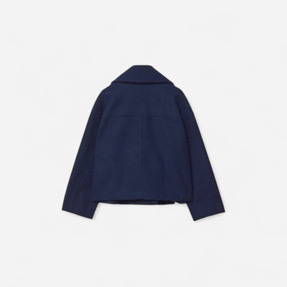 Manteau court croisé en lainage