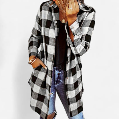 Chemise carreautée longue